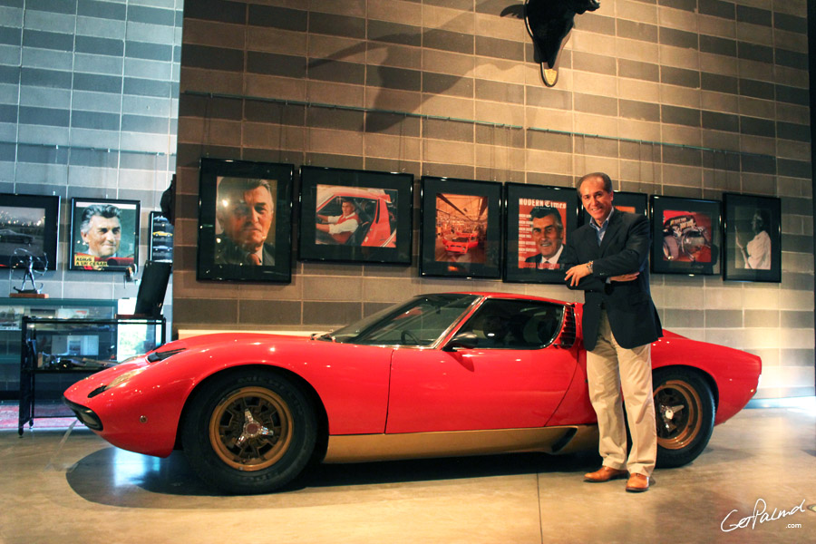 Fabio Lamborghini with Miura SV at Ferruccio Lamborghini Museum