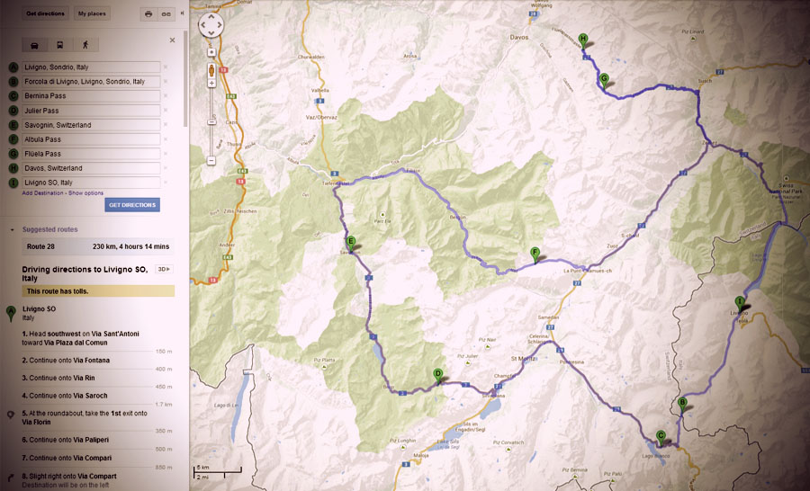 Mountain pass map