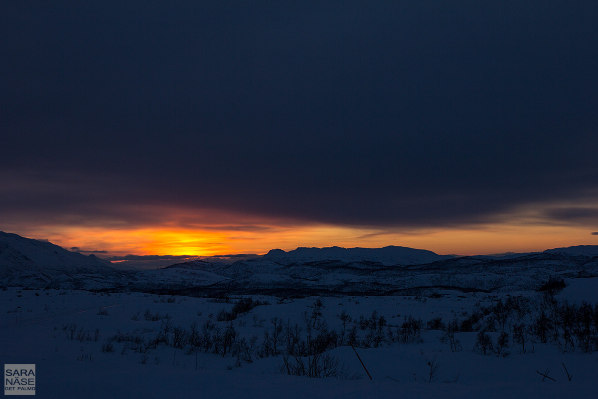 Norway winter sunset