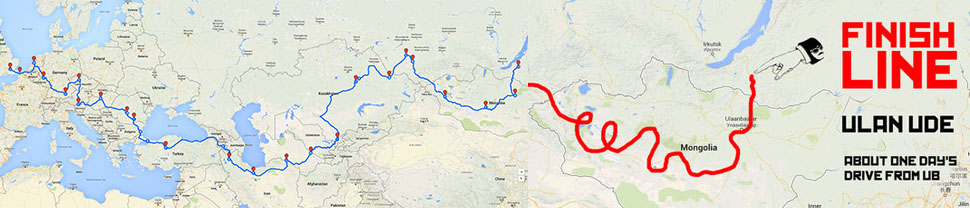 Mongol Rally 2016 route